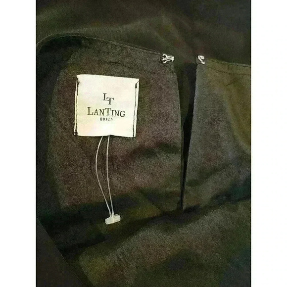 LT LanTing Bride Black Blouse New Without Tags FormL Sheer Asymmetrical - Picture 5 of 5